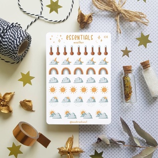 2 Set Weather Stickers Sunny - Chuyên dán sổ | Bullet Journal Stickers, Planner Stickers