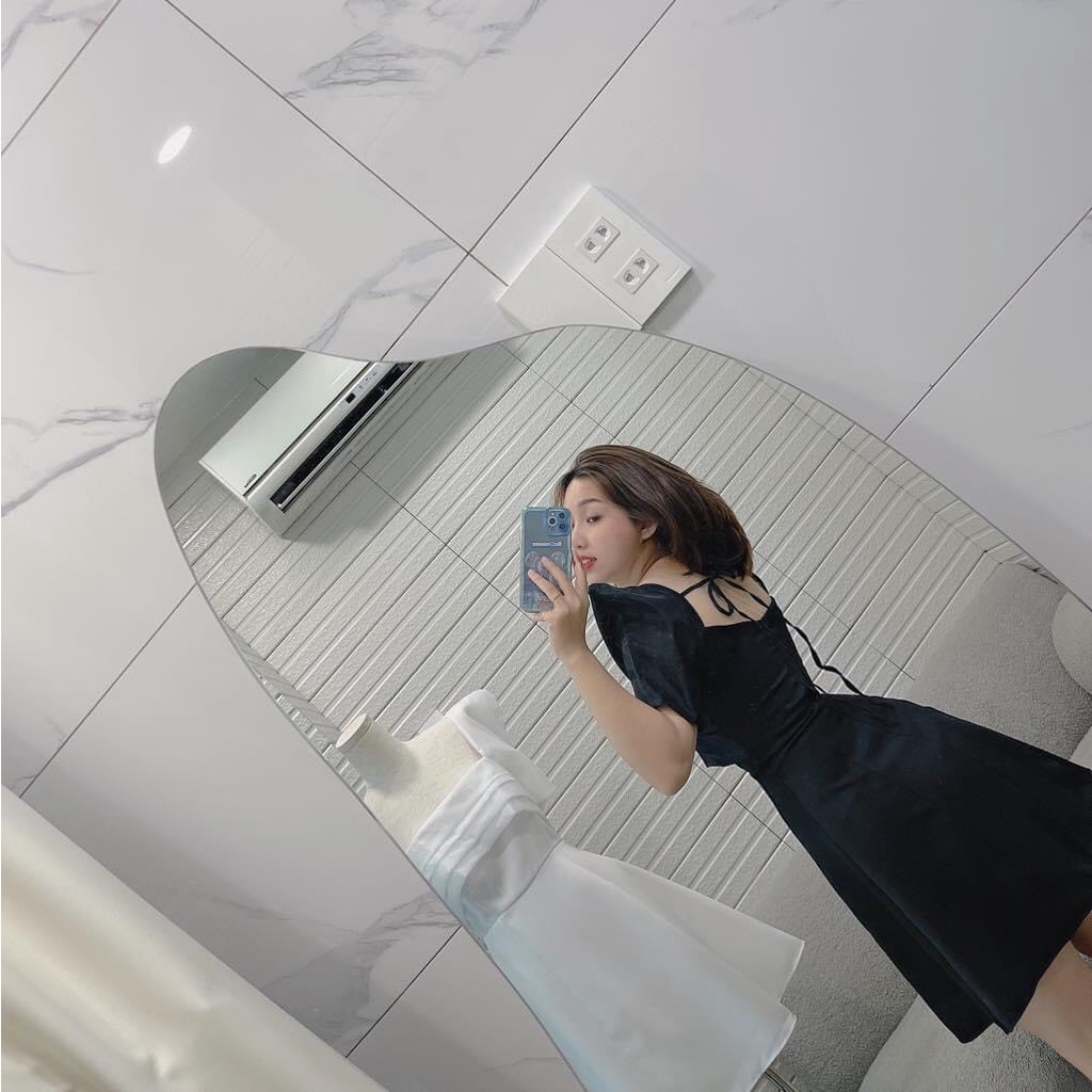 Đầm dạo phố tay bồng xếp ly ngực cột nơ vai đáng yêu - Vivie Dress