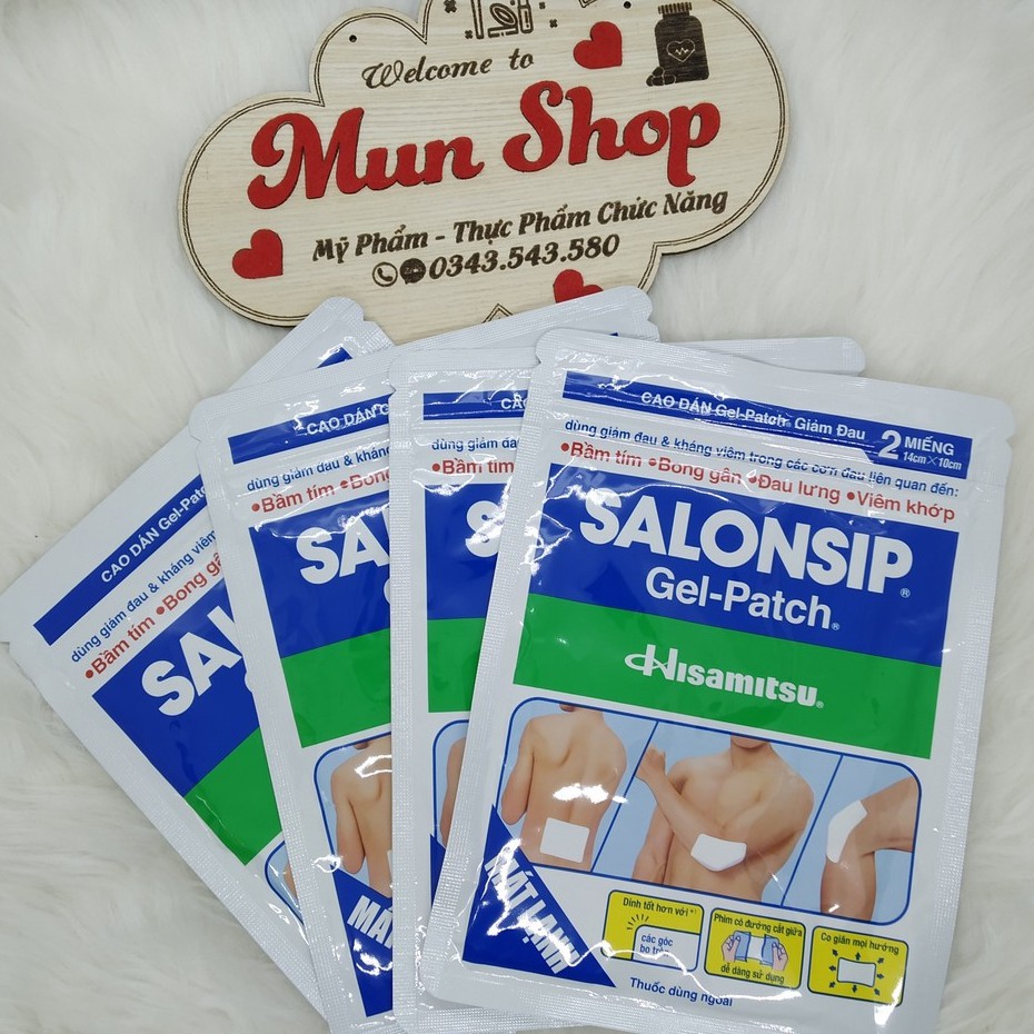 Cao dán giảm đau Salonsip Gel-Patch mát lạnh