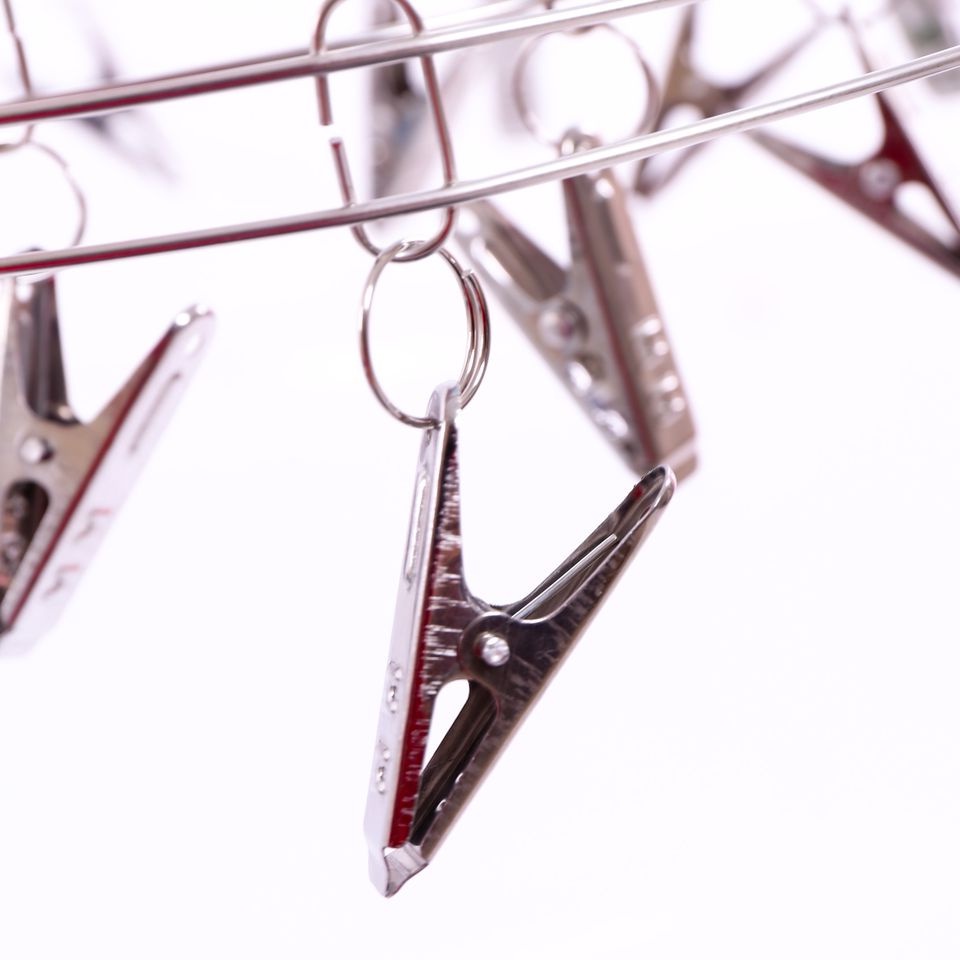 Vỉ 20 Kẹp Quần Áo Bít Tất Inox Cao Cấp Không Gỉ