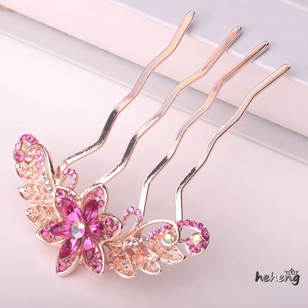 Lược Cài Tóc Hình Hoa Đính Đá 9.50 * 7.50 * 1.00cm