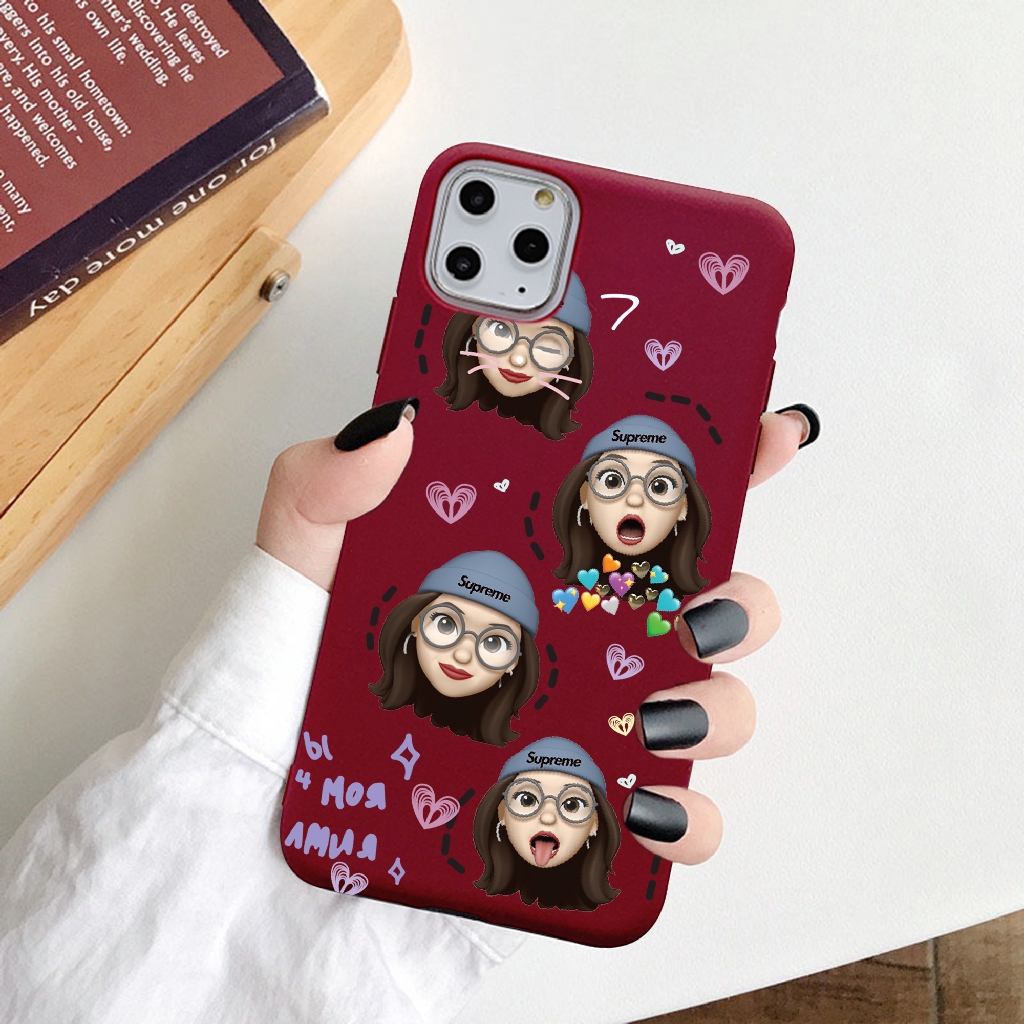 Ốp iphone - Ốp lưng Girl emoji trơn 5/5s/6/6s/6plus/6s plus/7/8/7plus/8plus/x/xs/xs max/11/11pro max - Awifi Case P5-3