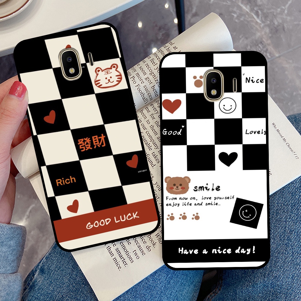 Ốp lưng Samsung J2 Pro / J2 Core / J4 in hình sọc caro, họa tiết đen trắng dễ thương