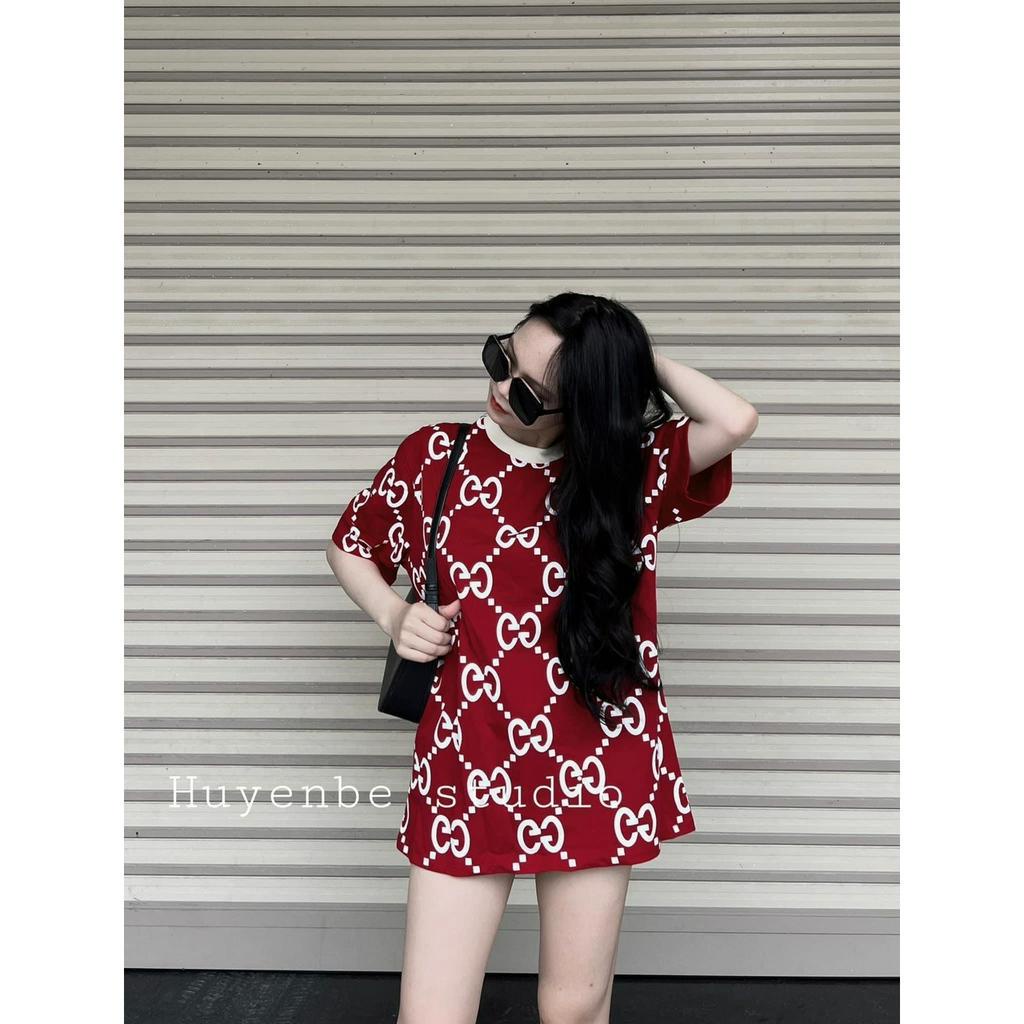 Áo thun Nam Nữ GG toàn thân, chất cotton Form rộng Unisex, sẵn hàng đủ size từ 38-65kg