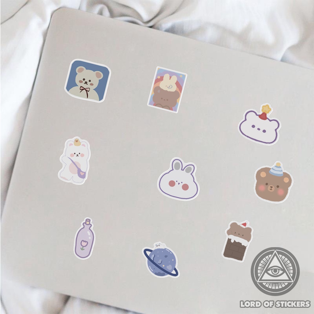 Set 90 Miếng Dán Họa Tiết Gấu Hoạt Hình Cute Dễ Thương Sticker Chống Thấm Nước Trang Trí Mũ Bảo Hiểm, Laptop, Sổ, Guitar