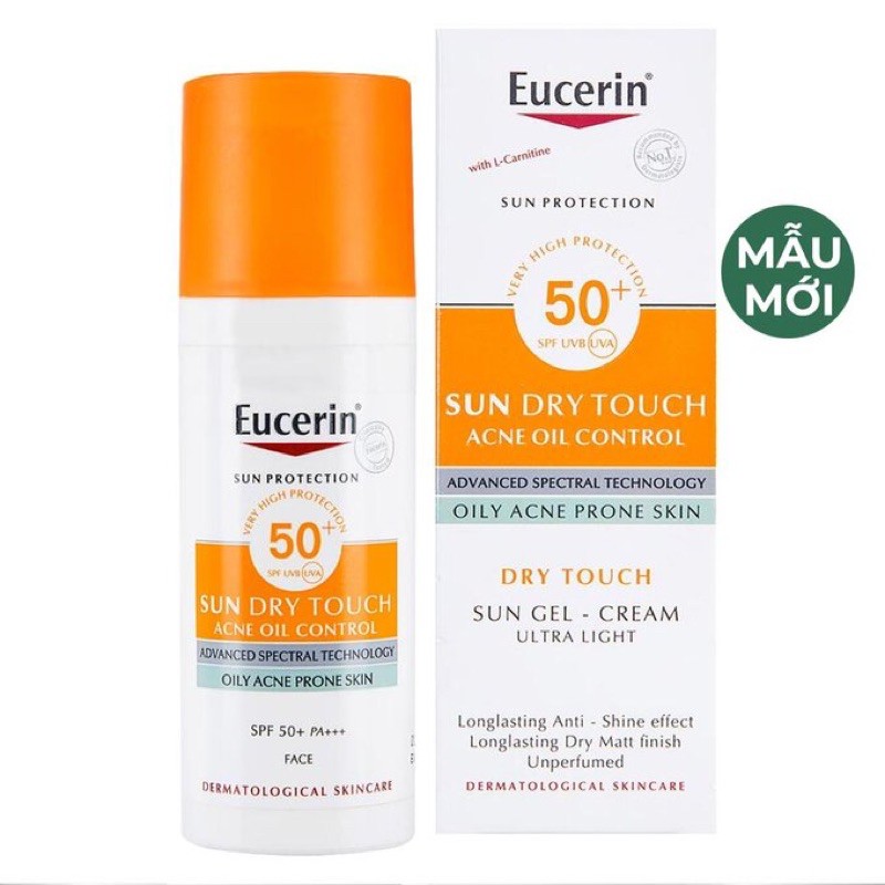 Kem Chống Nắng Kiểm Soát Nhờn Eucerin Sun Gel Cream Acne Oil Control SPF 50+ PA+++