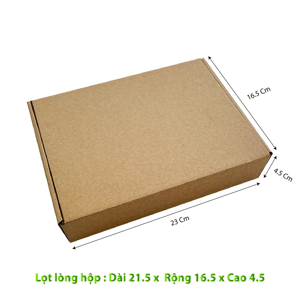 [20 HỘP] Hộp giấy carton nắp gài 23x16.5x4.5 - Hộp đựng cn sổ tay A5