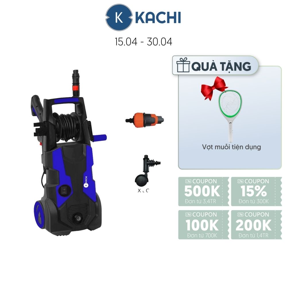 Máy Phun Xịt Rửa Cao Áp Kachi MK263 1900W tặng kèm xịt gầm và xịt xoáy