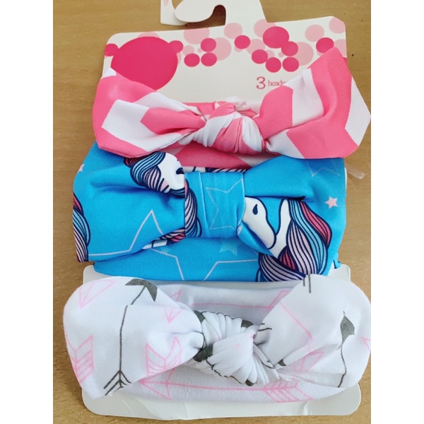 Set 3 Turban Băng đô cài tóc cho bé gái 0-3 tuổi