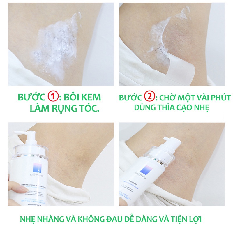 Tẩy lông không đau kem tẩy lông vĩnh viễn ức chế sự phát triển lông thân