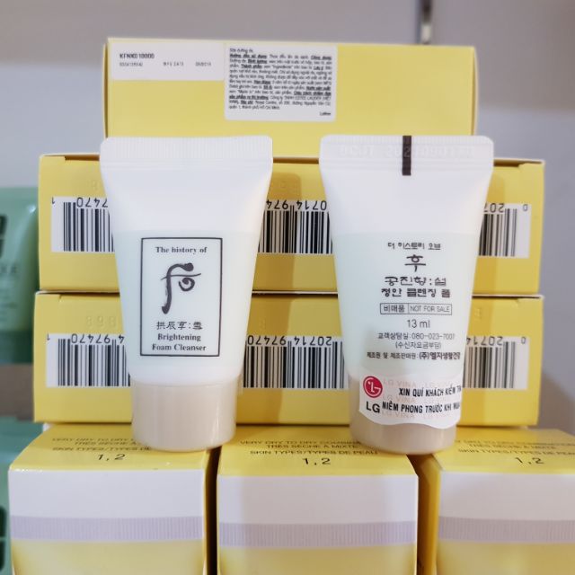 Sữa rửa mặt dưỡng trắng Whoo Brightening Foam Cleanser mini 13ml