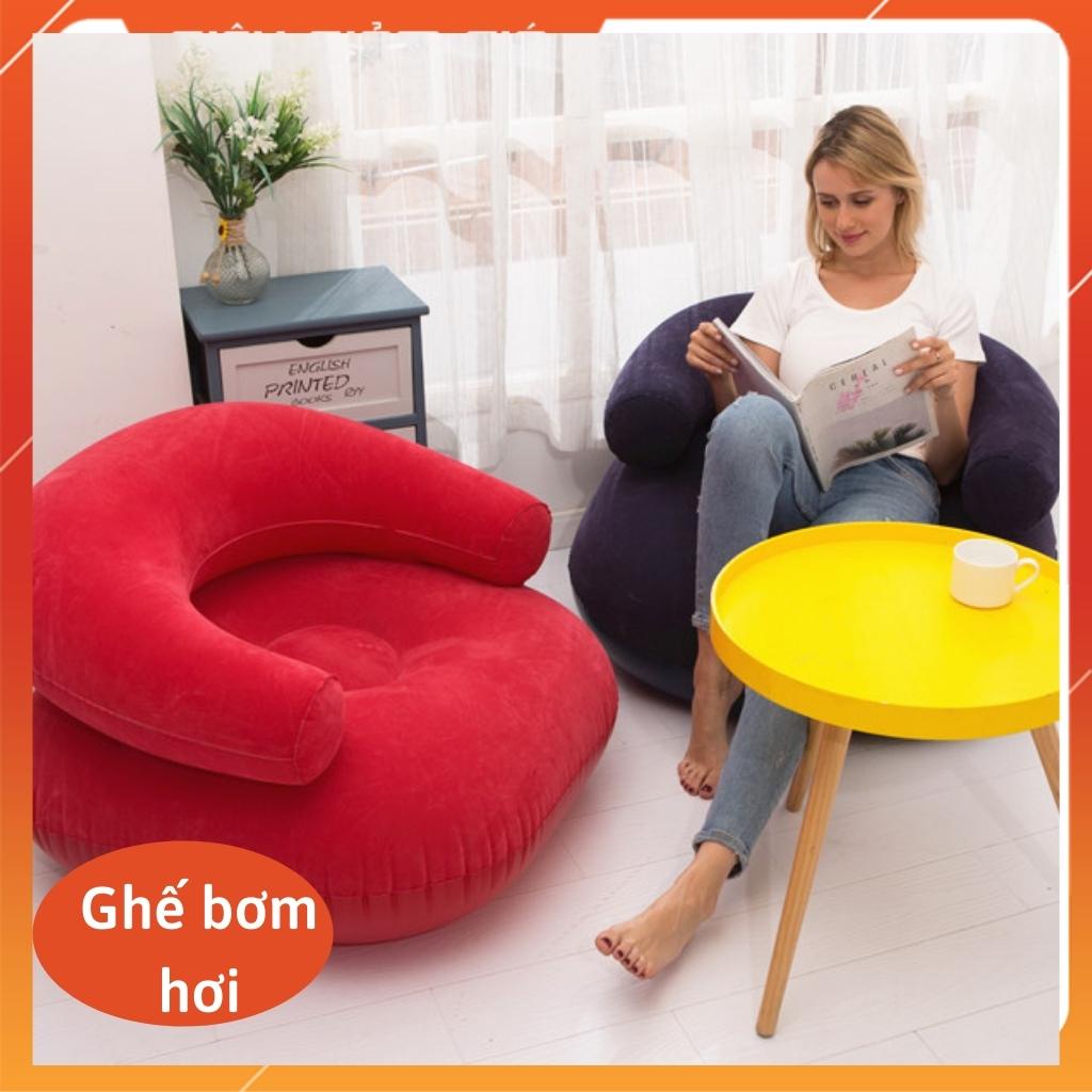 Ghế Hơi Tựa Lưng Bọc Nhung, Mềm Mịn Êm Ái mẫu mới nhất chưa kèm bơm điện