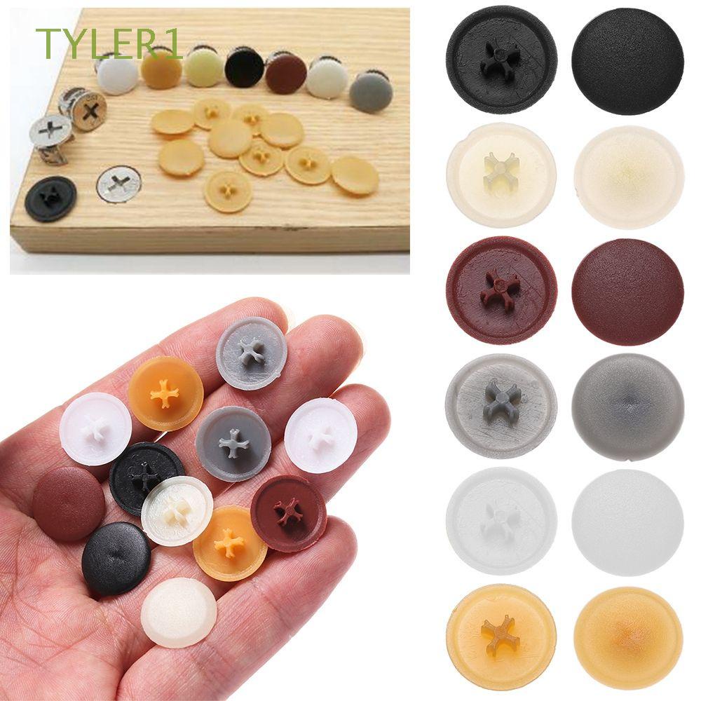 Set 100 nắp che lỗ đinh vít hình tròn đầu phẳng rãnh chữ thập bằng nhựa tự tarô trang trí nội thất xe hơi nhiều màu