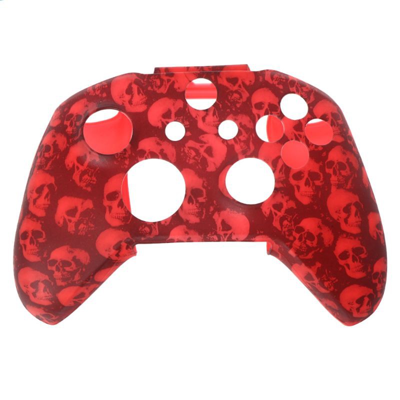 Skull Pattern Silicone Gamepad Cover+2 Joystick Caps For XBox One X S Controller