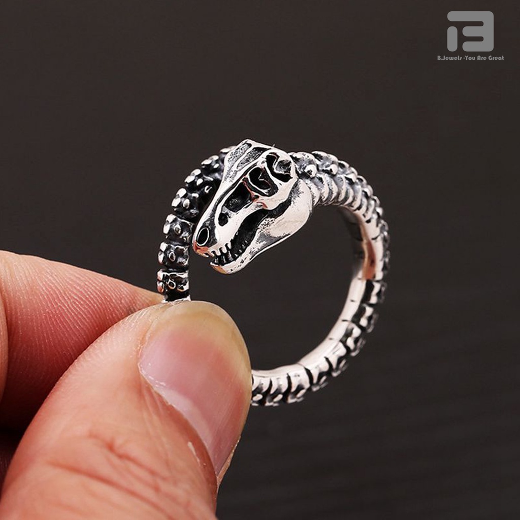 Nhẫn Bạc Nam Họa tiết Khủng Long T-Rex Siêu Đẹp