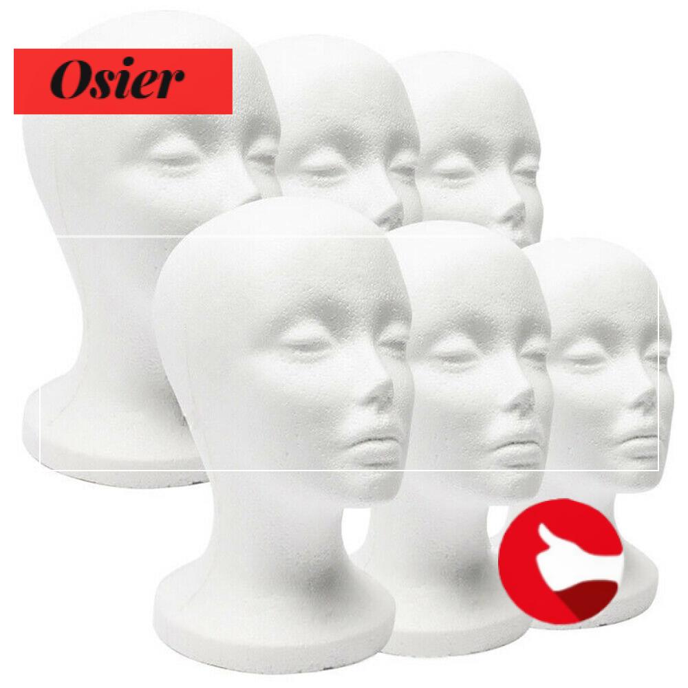 Đầu ma nơ canh nữ bằng xốp màu trắng trưng bày tóc giả/ mũ / mắt kính tiện lợi