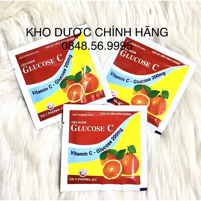 Viên ngậm Vitamin C - Glucose C hộp 30 gói, tăng cường sức đề kháng cho cơ thể