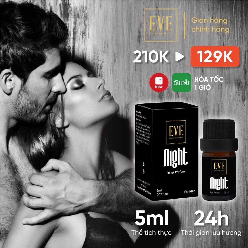 Nước Hoa Vùng Kín Nam 5ml NIGHT - Nuoc Hoa Vung Kin EVE - Eau de Parfum Nước Hoa Nam Chính Hãng (Có che tên)