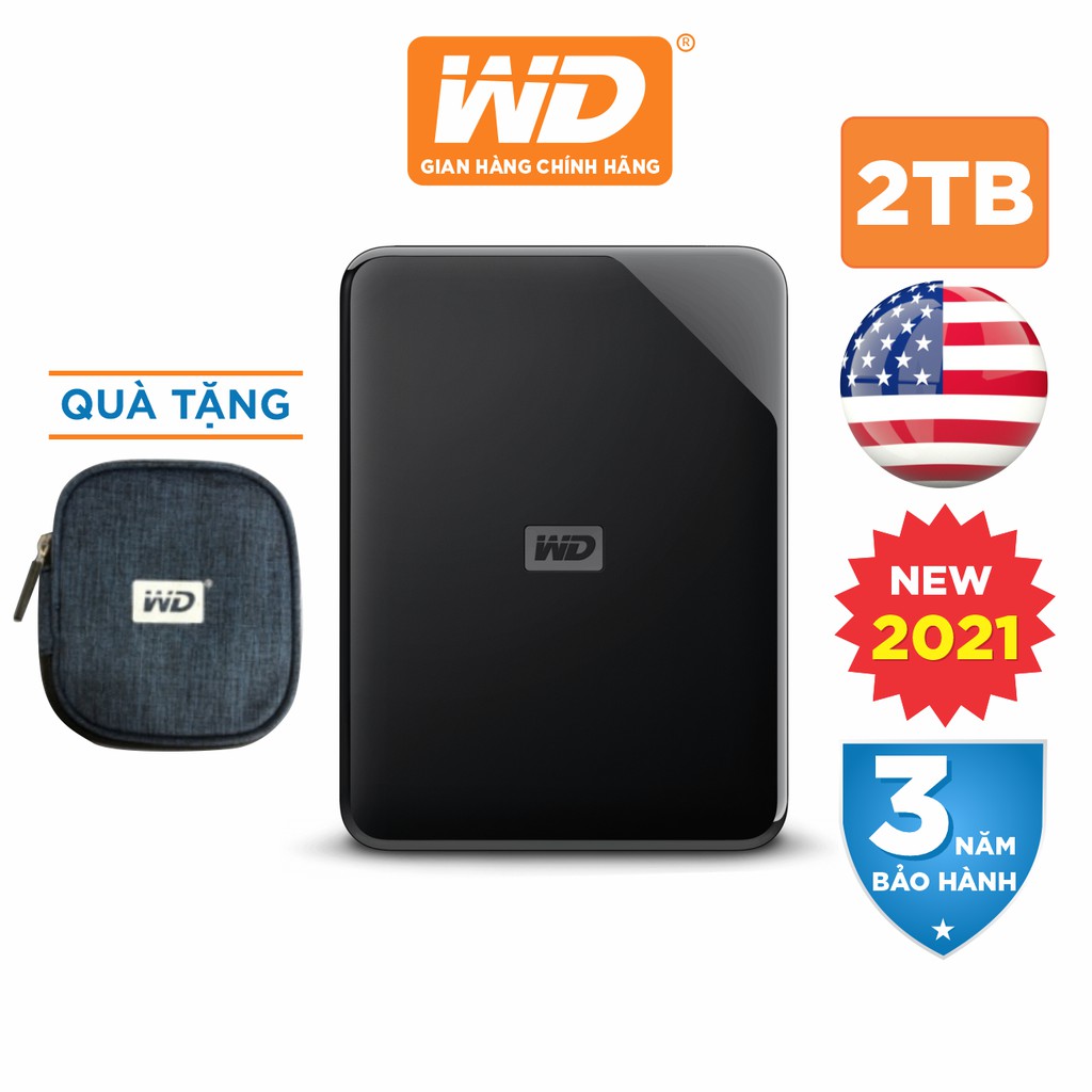 Ổ Cứng Di Động WD Elements SE 2TB 2.5 USB 3.0 - WDBEPK0020BBK-WESN - Hàng Phân Phối Chính Hãng