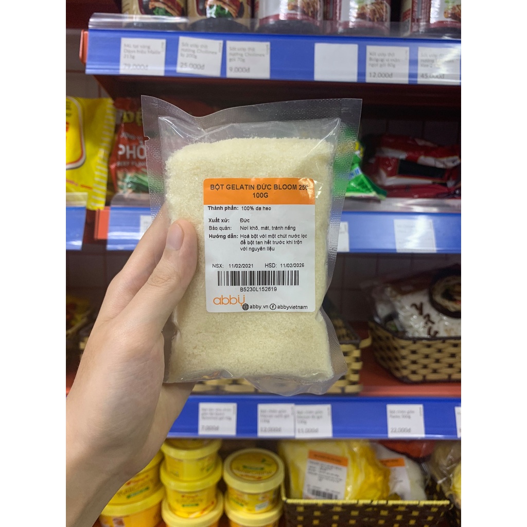 Bột gelatin Đức bloom 250 100g