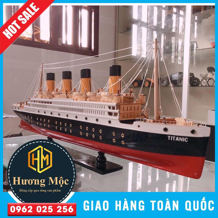 Tàu Titanic Chở Khách Dài 40cm Gỗ Xoan Đào Tự Nhiên 100%