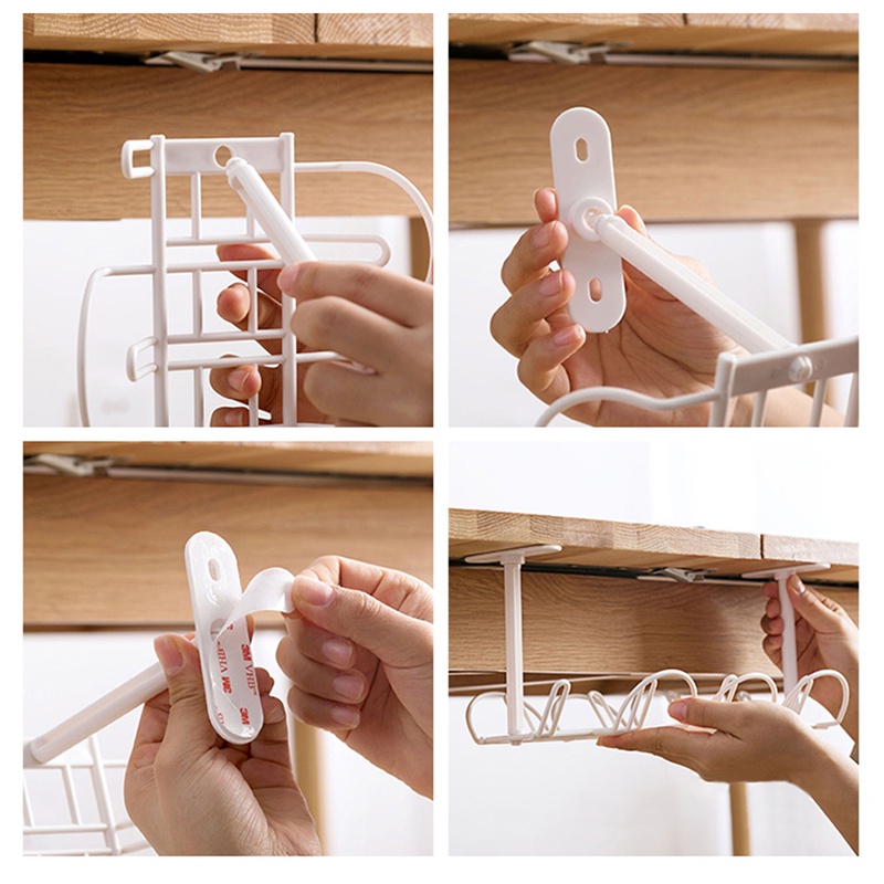 ⚡Ready stock⚡Giá đỡ ổ cắm điện gắn dưới bàn không cần khoan lỗ đa năng