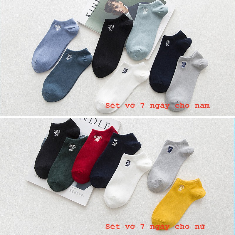 Combo 7 Đôi Tất Nam và 7 Đôi Vớ Tất Nữ Cao Cấp, Vớ Nam Và Nữ Couple Dùng Cả Tuần (Tổng 14 đôi)