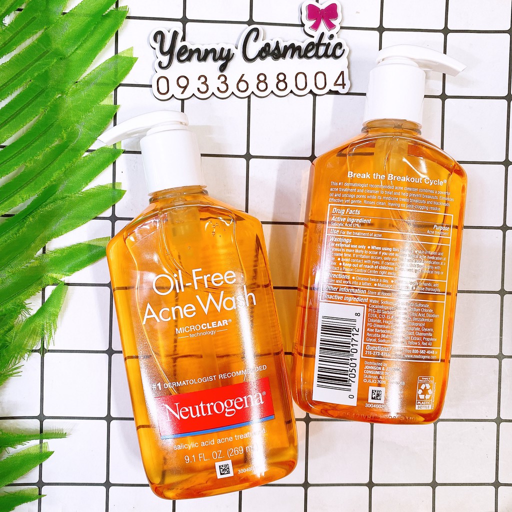 Sữa Rửa Mặt Dành Cho Da Mụn Neutrogena Oil-Free Acne Wash 269ml