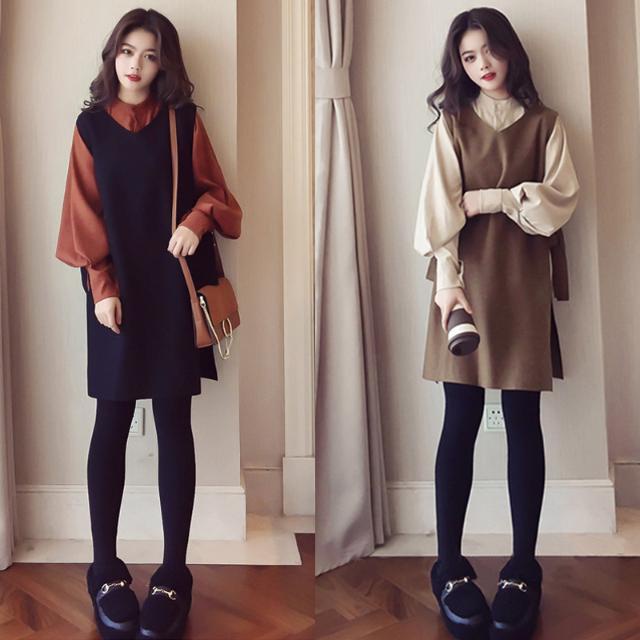 Set áo sơ mi dài tay + áo khoác ghi lê plus size thời trang nữ