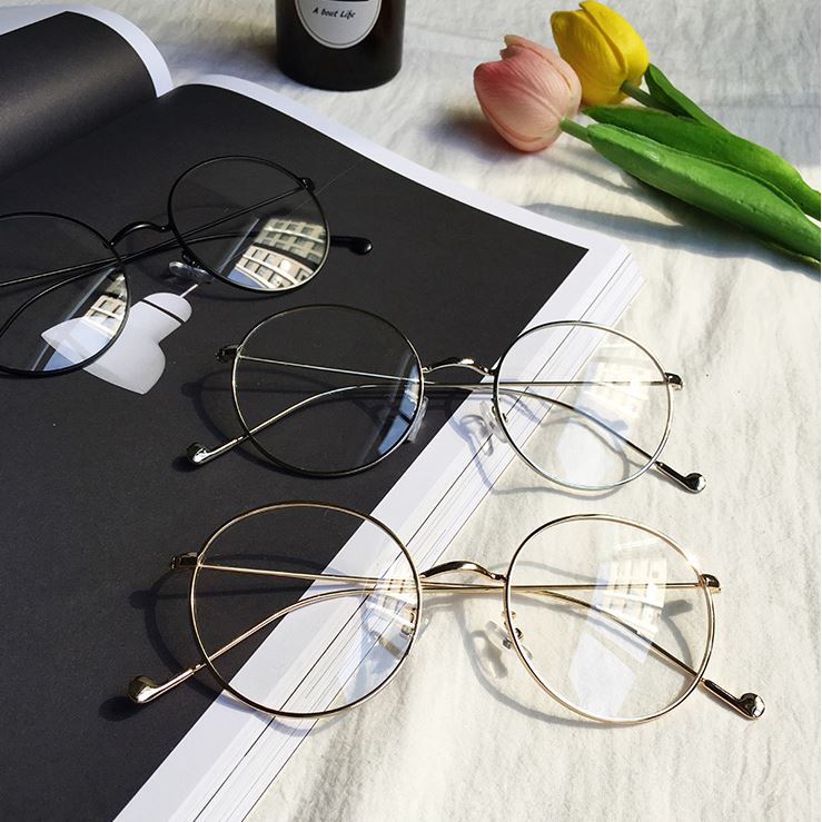 Trendy Vintage Round Frame Clear Lens Women Men Computer Glasses | BigBuy360 - bigbuy360.vn