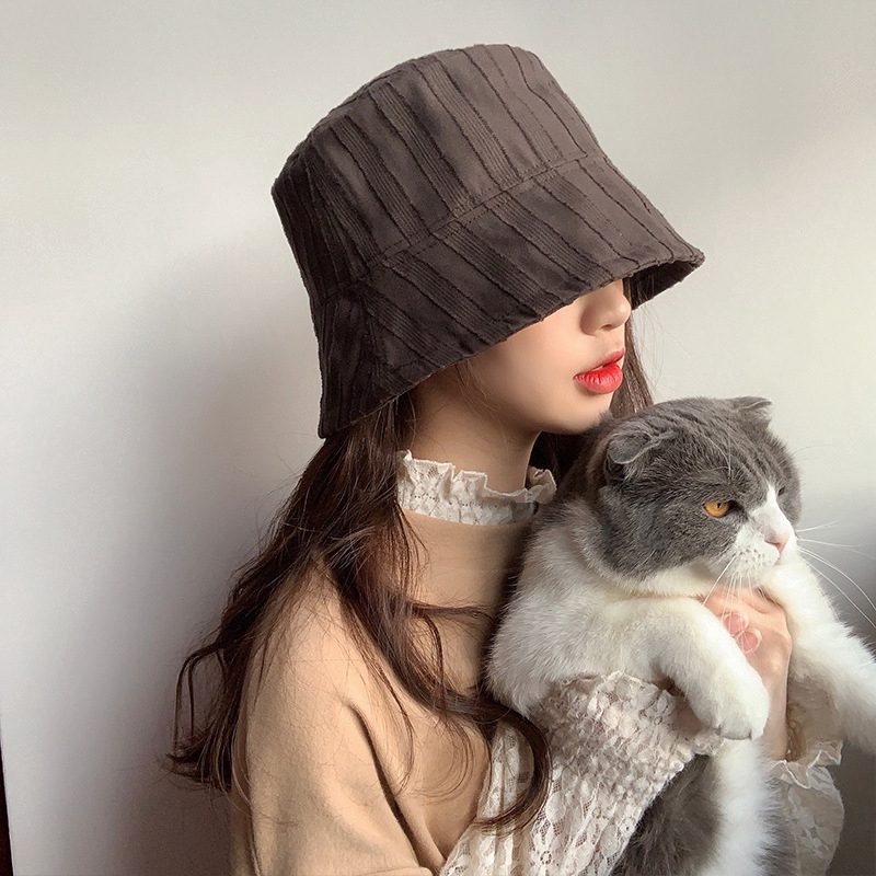 Fashion bucket hat solid color trend new summer retro style