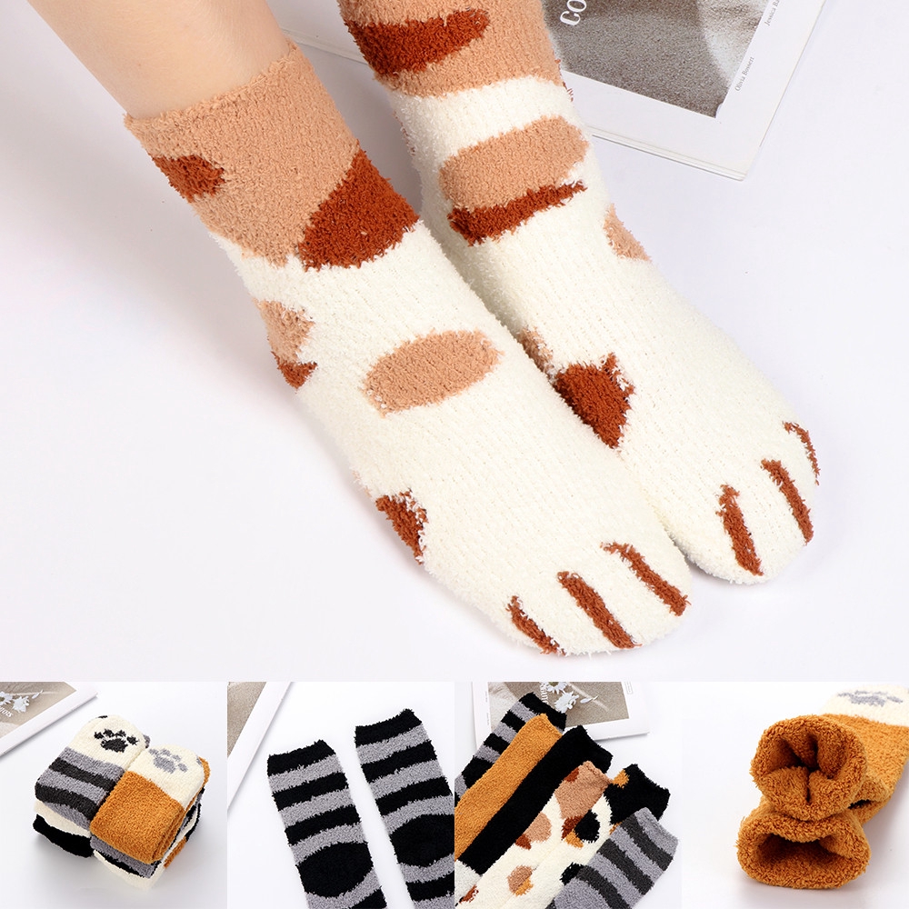 Vớ nhung mềm ấm áp kiểu dáng Giáng Sinh xinh xắn