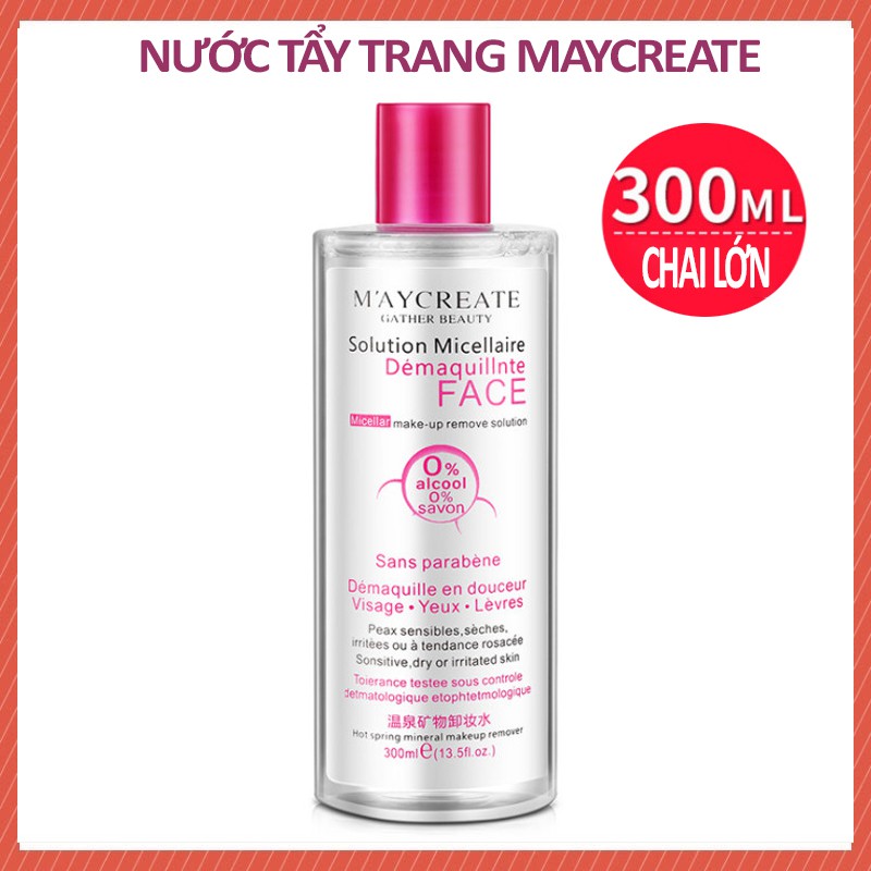 Nước Tẩy Trang Maycreate 300ml Nước tẩy trang Tẩy sạch các chất bẩn và bã nhờn ,hàng nội địa Trung [ LYSHOP] A50