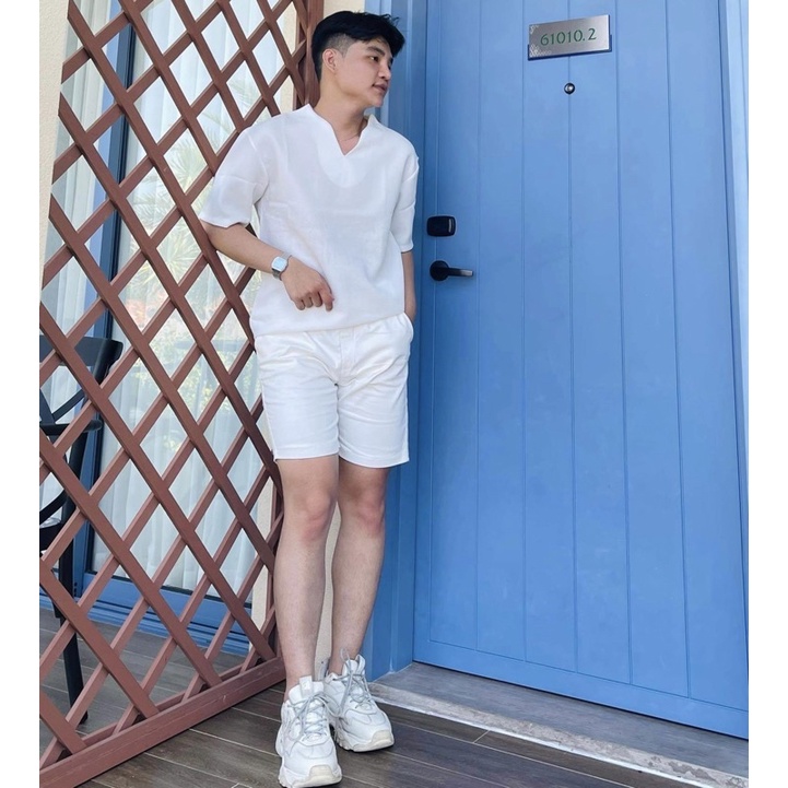 QUẦN SHORT KAKI TRẮNG/ĐEN/TRẮNG KEM FORM ĐẸP, CHẤT VẢI DÀY CO GIÃN