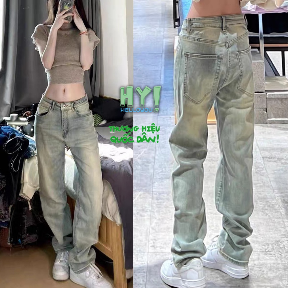 Quần Jeans Baggy Nữ cá tính phong cách bụi phố- quần jean loang phá cách style hàn quốc 2022