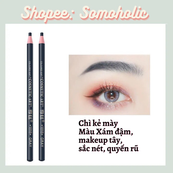 Chì kẻ mày xé cứng phẩy sợi sắc nét chuyên trang điểm Somoholic CKM2