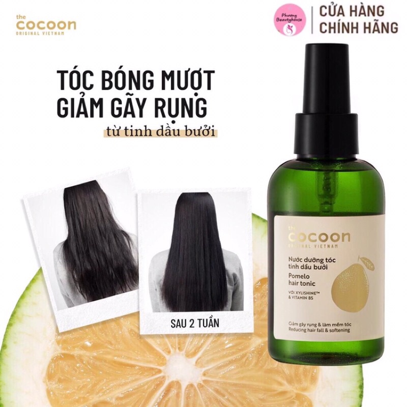 Xịt Dưỡng Tóc Tinh Dầu Bưởi Cocoon pomelo hair tonic 140ml #giảm gãy rụng và mềm tóc