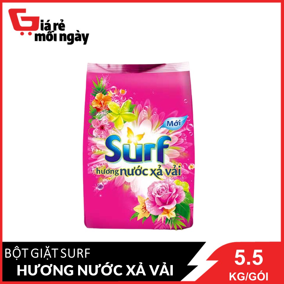 Bột giặt Surf Hương nước xả vải (Hồng) Gói lớn 5.8kg