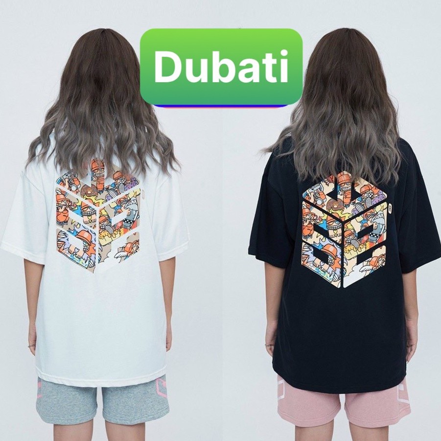 ÁO THUN NAM NỮ, ÁO TAY LỠ FROM RỘNG LỤC GIÁC HOẠT HÌNH - DUBATI FASHION