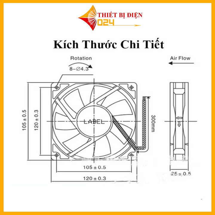 Quạt Tản Nhiệt Brushless 12025 12x12x2.5cm