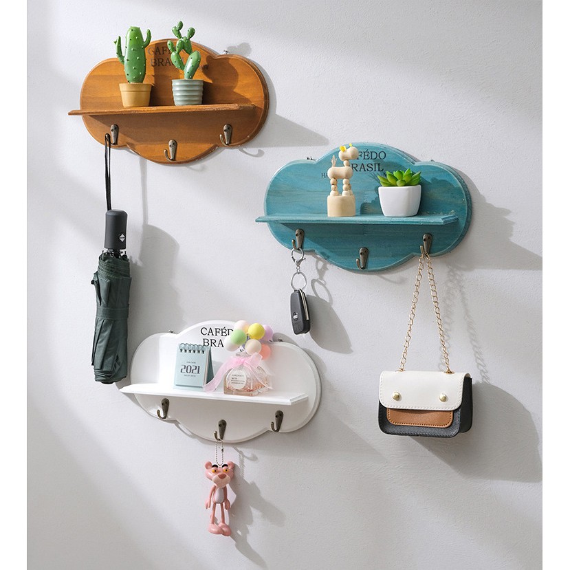 Kệ gỗ treo tường, để đồ, sách, decor Hình đám mây, trang trí phòng