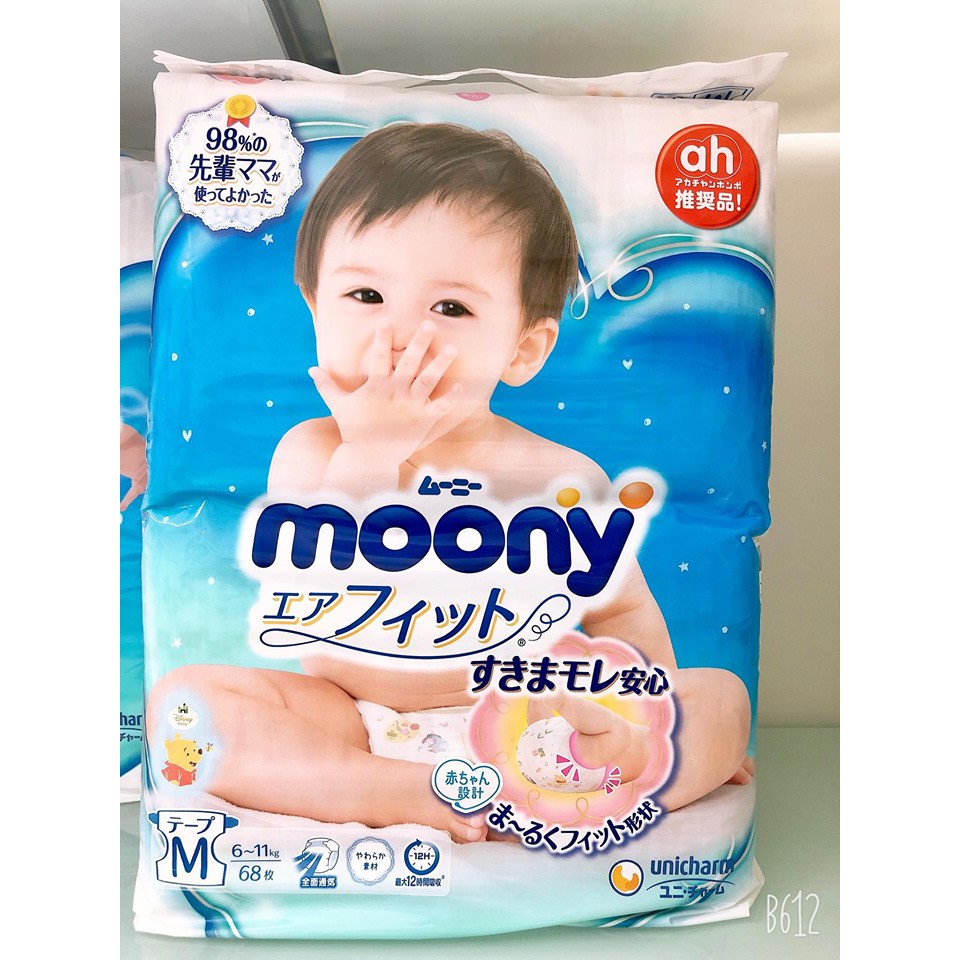 Tã dán/quần nội địa MOONY cộng miếng newborn96/S90/M64/M68/L50/L58/XL44/XXL26