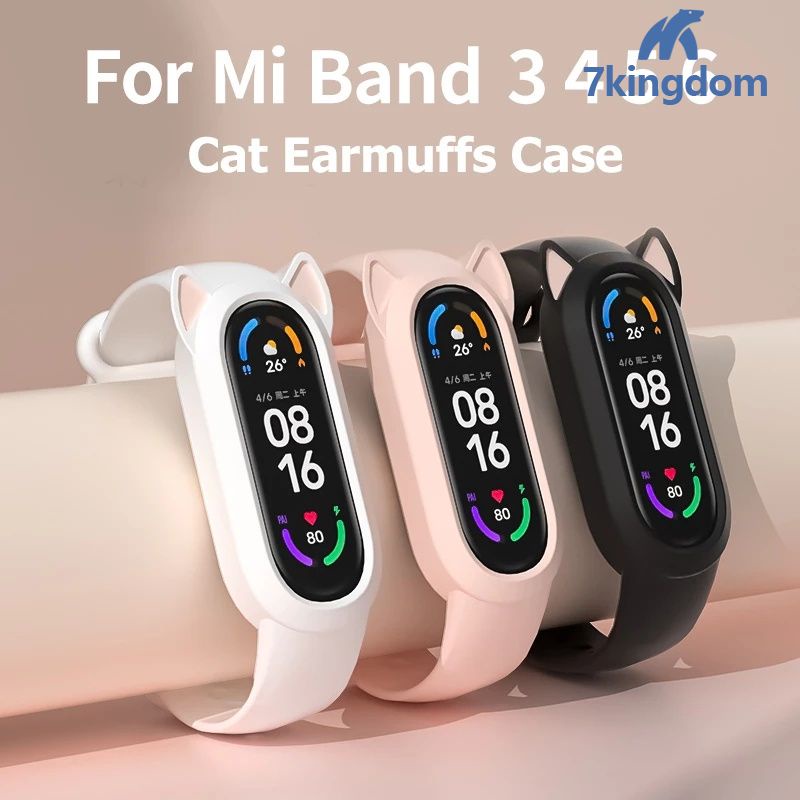 Dây đeo thay thế tai mèo bằng silicon cho Xiaomi Mi Band 6 5 4 3