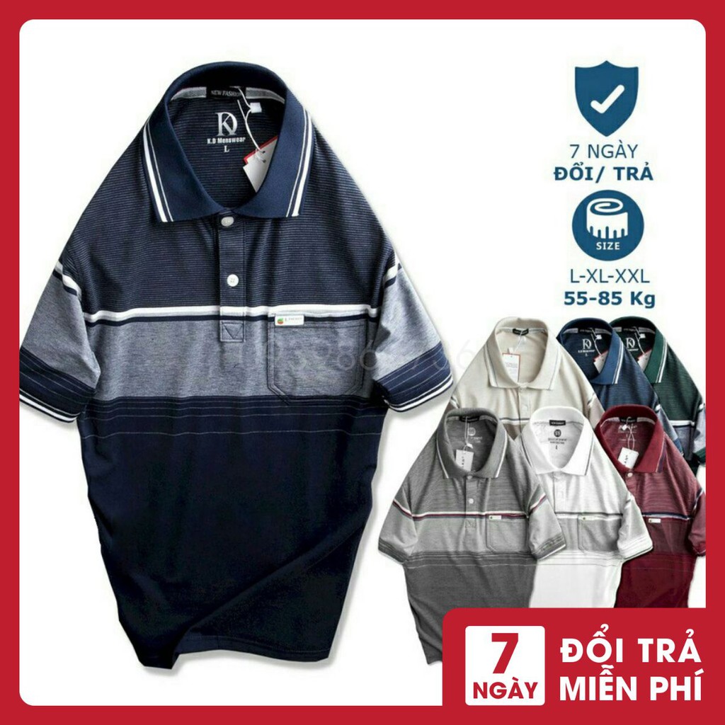 Áo Polo thun nam lớn tuổi có túi⚡️ Hàng VNXK ⚡️Áo thun nam trung niên có túi ( chất liệu cotton 100%) | BigBuy360 - bigbuy360.vn