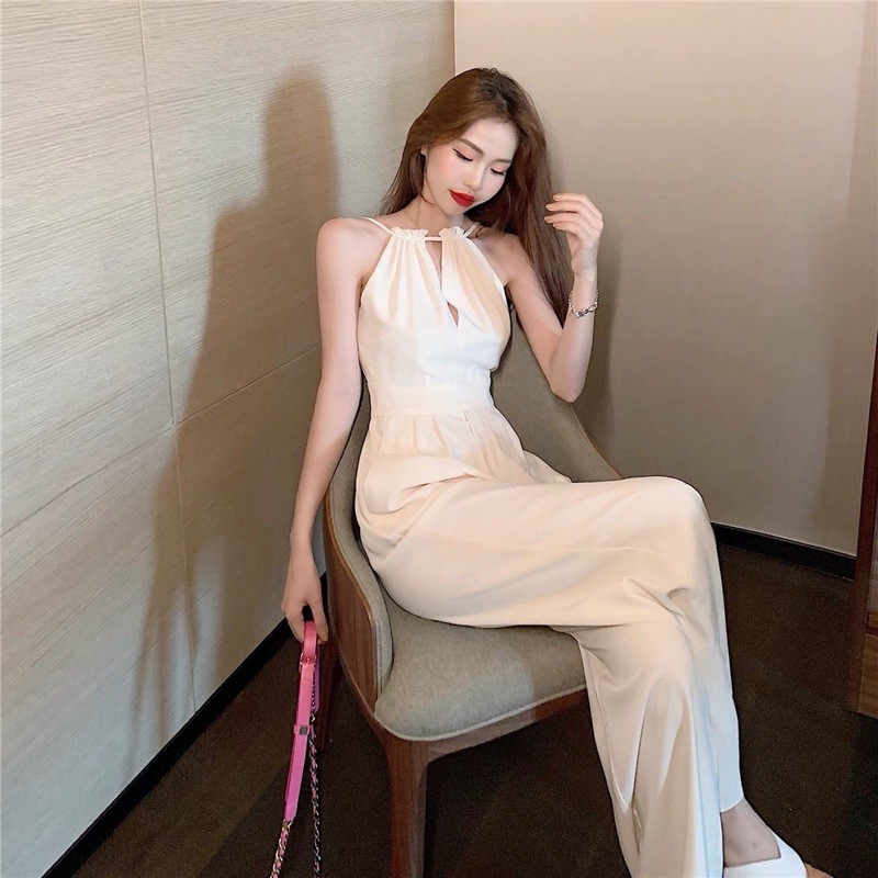 [Hàng order] Jumpsuit ống rộng dài gợi cảm-QB STORE