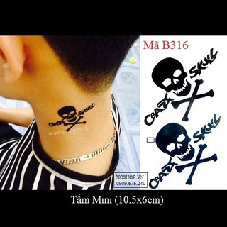 Xăm dán tattoo đầu lâu B316