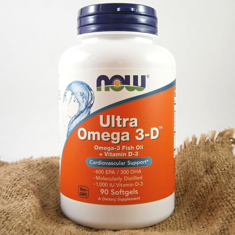 Omega 3 + D3 | Now Ultra Omega 3-D [90 - 180 Viên] | Dầu Cá Hàm Lượng Cao + Vitamin D3 ( 1000 IU) - Bổ Mắt Tăng Đề Kháng