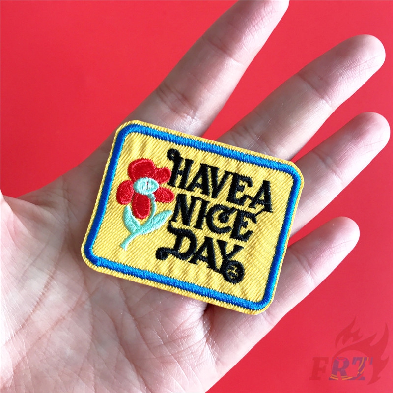 ☸ VSCO：Best Wish - Have A Nice Day Iron-on Patch ☸ 1Pc/2Pcs Diy Sew on Iron on Badges Patches