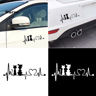 Decal dán cửa sổ hình nhịp tim , chó mèo để trang trí xe hơi