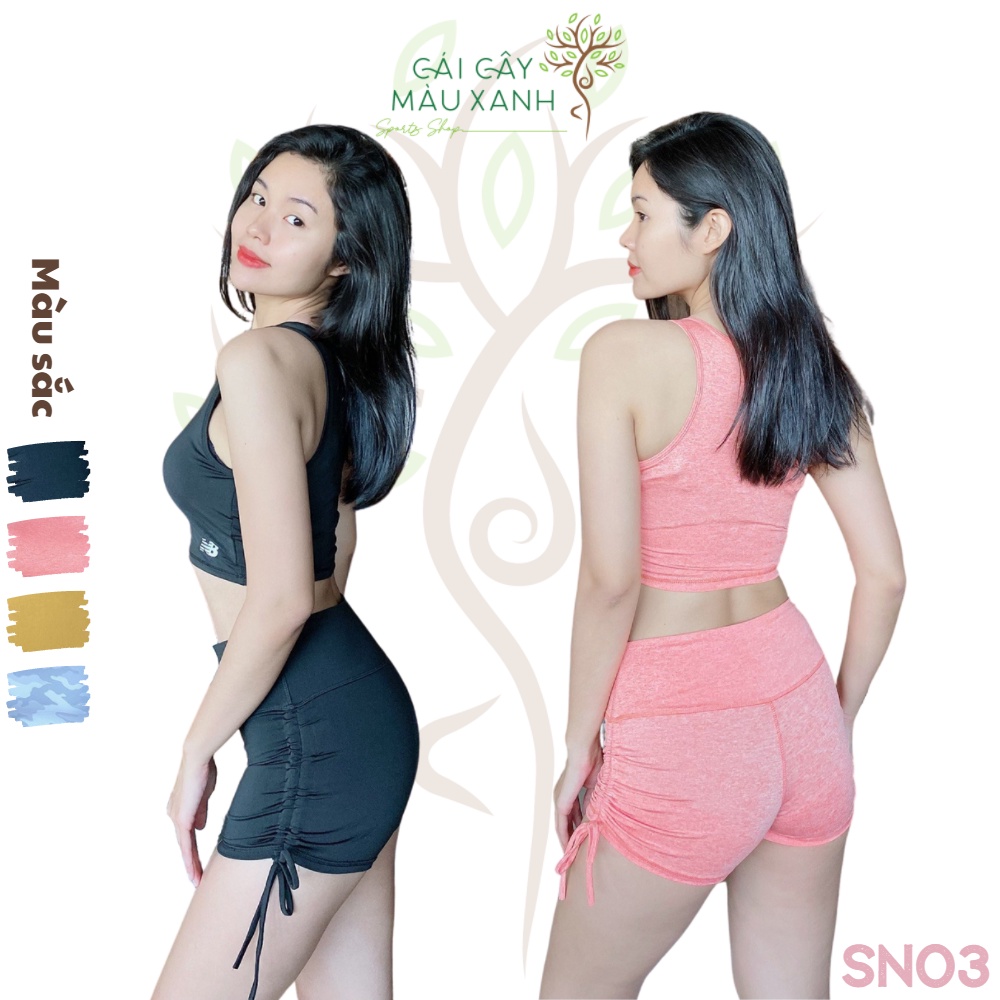 Set Tập Gym Yoga Áo Croptop Quần Rút Dây